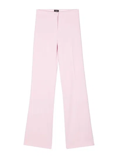 Pinko Crepe High-waist Flared Trousers In Pink & Purple