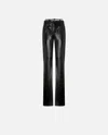 Pinko Rocio Trousers With Shiny Finish And Belt Loops In Black