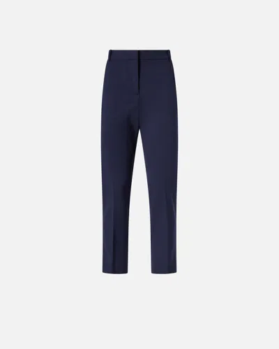 Pinko Cigarette Trousers With Pressed Pleat In Blue