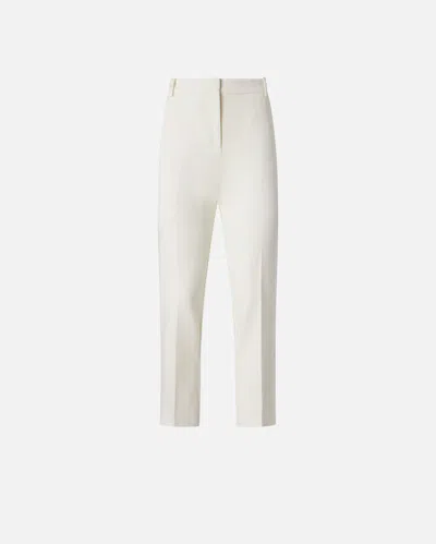 Pinko Cigarette Trousers With Pressed Pleat In White