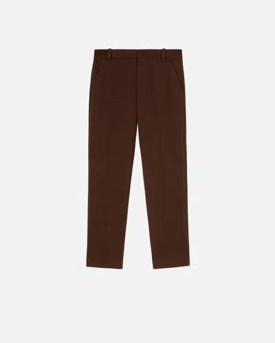 Pinko Pantalon Cigarette En Tissu Technique In Marrone Buio