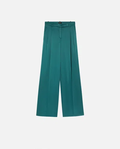 Pinko Pantalon Couture En Satin In Dark Bottle Green