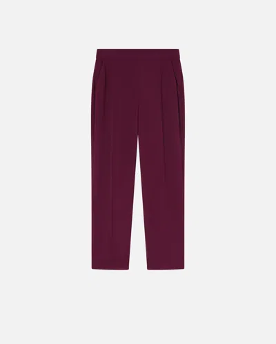Pinko Elegant Technical Fabric Trousers In Grape Wine