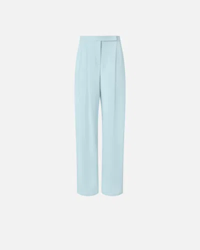 Pinko Elegant Wide-leg Trousers With Darts In Blu Cristallo