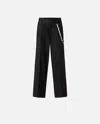 Pinko Loose Wide-leg Trousers With Jewel Chain In Limo Black