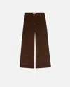 Pinko Corduroy Palazzo Trousers In Chestnut Brown
