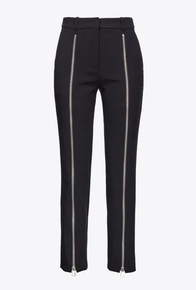 PINKO SLIM-FIT TROUSERS WITH METAL ZIP