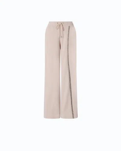 Pinko - Pantalon Wide Leg Avec Cordon De Serrage Et Chaîne - Xs In Grey
