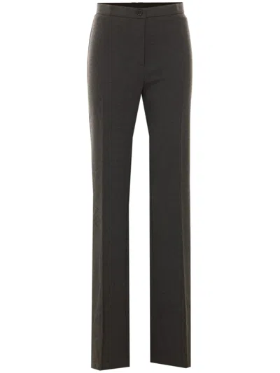 Pinko Straight-leg Tailored Pants With Mid-rise Waist And Minimalist Design In Black