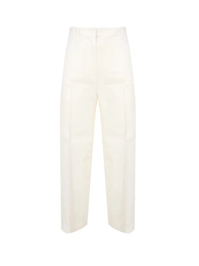 Pinko Pantaloni Crop In Lino In White