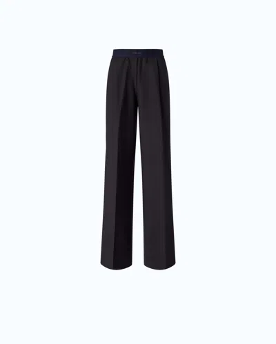 Pinko - Pantaloni Palazzo In Misto Lana Stretch - 44 In Blue