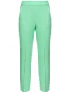 Pinko Pressed-crease Tapered-leg Trousers In Verde