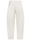 Pinko Satin-finish Loose-leg Trousers In Bianco