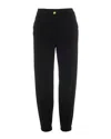 Pinko Tailored Black Trousers With Gold-tone Button Detail In Black