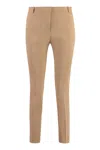 Pinko Bello Slim Cigarette Trousers In Brown