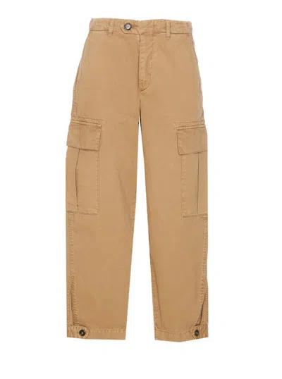Pinko Cargo Trousers With Belt Loops And Pockets In Brown