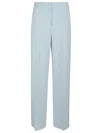 Pinko Wide-leg Cady Trousers In Blue