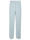 Pinko Wide-leg Cady Trousers In Blue