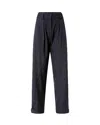 Pinko Wide Leg Pinstripe Trousers Pleated Front In Blue