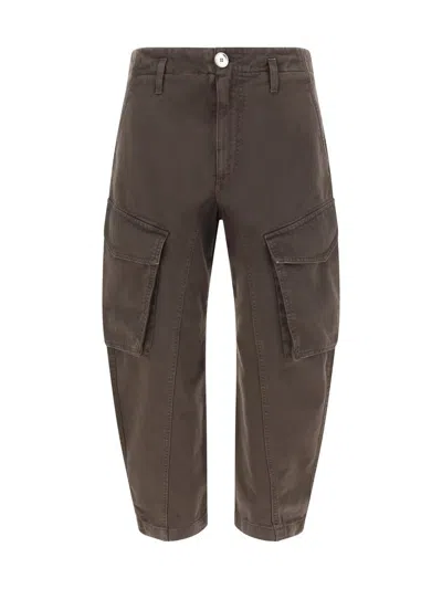 Pinko Mid-rise Tapered Cargo Trousers In Brown