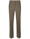 Pinko Straight Leg Trousers With Side Pockets In Brown