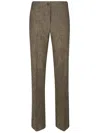 Pinko Straight Leg Trousers With Side Pockets In Brown