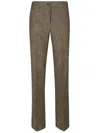 Pinko Straight Leg Trousers With Side Pockets In Brown