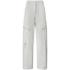 Pinko High-waisted Wide-leg Pants With Zippered Pockets In Gray