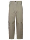 Pinko Stretch Cotton Gabardine Cargo Pants In Grey