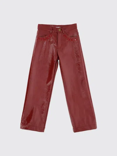 Pinko Pants Kids Color Red In Brown