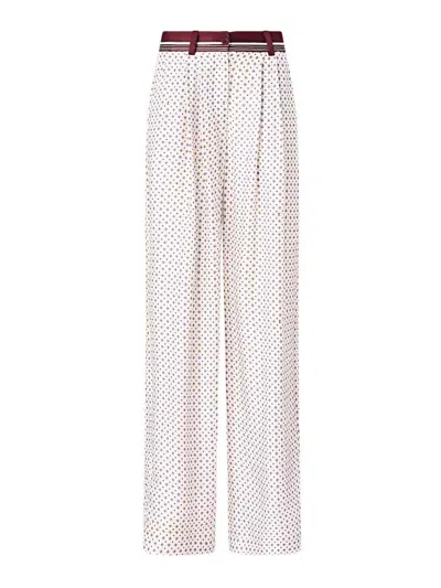 Pinko Geometric Wide-leg Pants In White