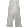 Pinko Wide-leg Grey Trousers With High Waist In Multicolor