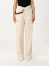 Pinko X Patrick Mcdowell Crossover Belted Trousers In Beige