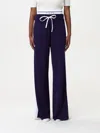 Pinko Multicolor Viscose Blend Wide Leg Trousers In Blue