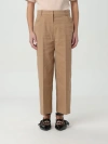 Pinko Protesilao Linen Blend Cropped Trousers In Brown