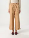 Pinko Wide Culotte Trousers In Light Fabric In Braun