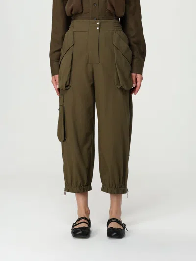 Pinko Relaxed Fit Wide Leg Trousers In Brown