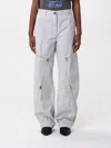 Pinko High-waisted Wide-leg Pants With Zippered Pockets In Pearl