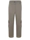 Pinko Stretch Cotton Gabardine Cargo Pants In Kaki