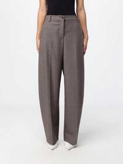 Pinko Pants Woman Color Brown In Gray