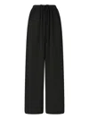 Pinko Wide-leg Trousers With Elastic Waist In Black