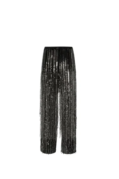 Pinko Papera Pants In Black/silver
