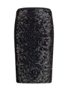 Pinko Pappacieca Pencil Skirt With Sequins In Black