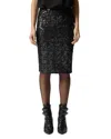 Pinko Pappacieca Pencil Skirt With Sequins In Black