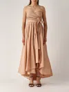 Pinko Robe De Cérémonie En Taffetas À Encolure Caur In Brown