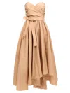 Pinko Robe De Cérémonie En Taffetas À Encolure Caur In Brown