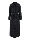Pinko Paquita Black Rhinestoned Coat With Belt In Wool Blend Woman In Black