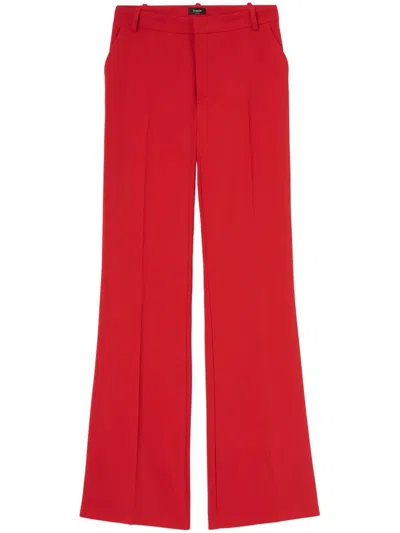 Pinko Paris Crepe Trousers In Red