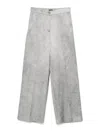 Pinko Wide-leg Grey Trousers With High Waist In Grey