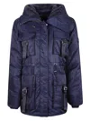 Pinko Passito Short Polyamide Padded Jacket In Blue